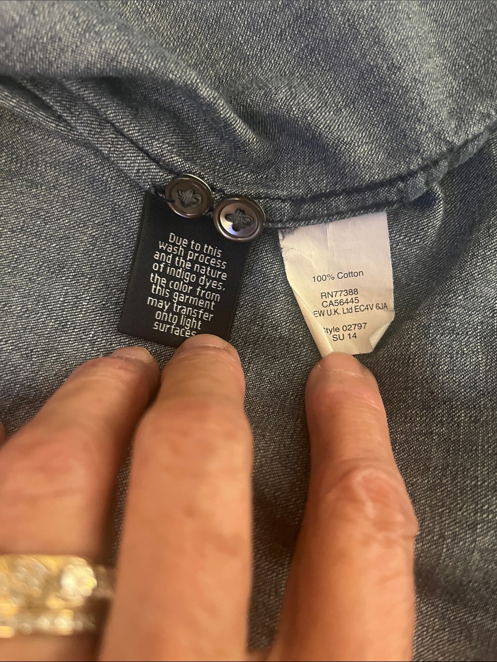 J. Crew Dark Blue Denim Button-Down Shirt - Picture 7 of 7